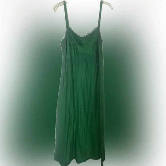 Brazeau Tricot Elegant Green Women's Slip Dress - Picture 2 of 6